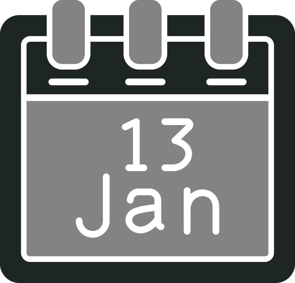 januari 13 vector icoon