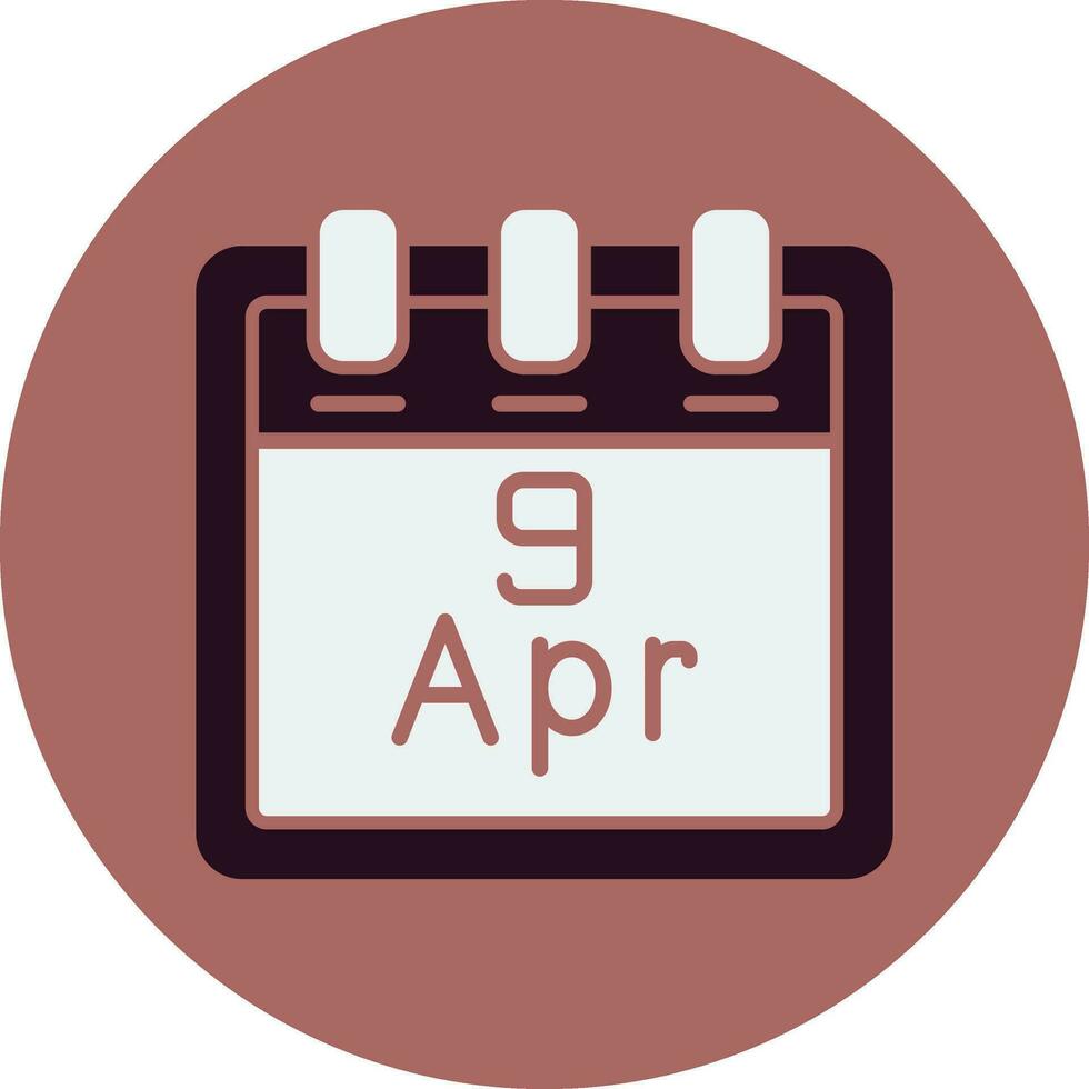 april 9 vector icoon