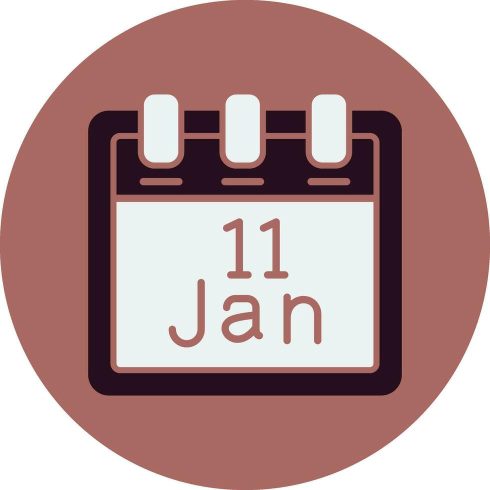 januari 11 vector icoon