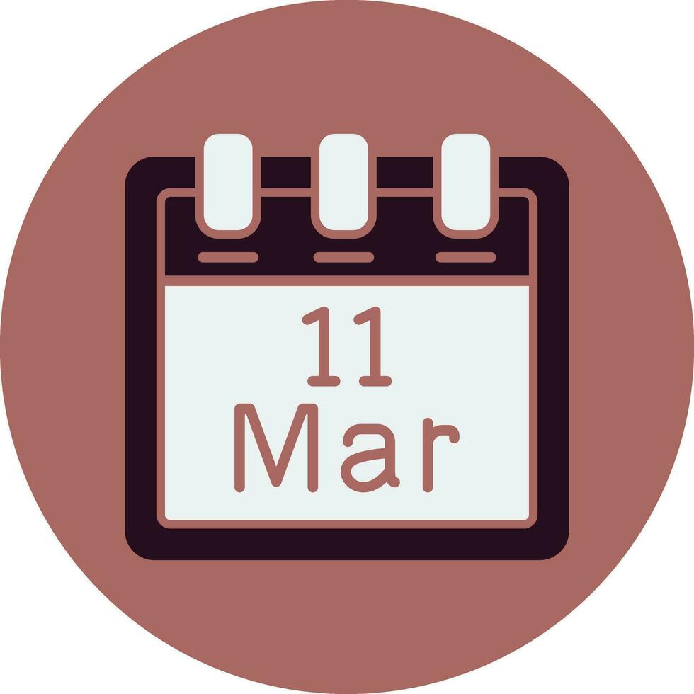 maart 11 vector icoon