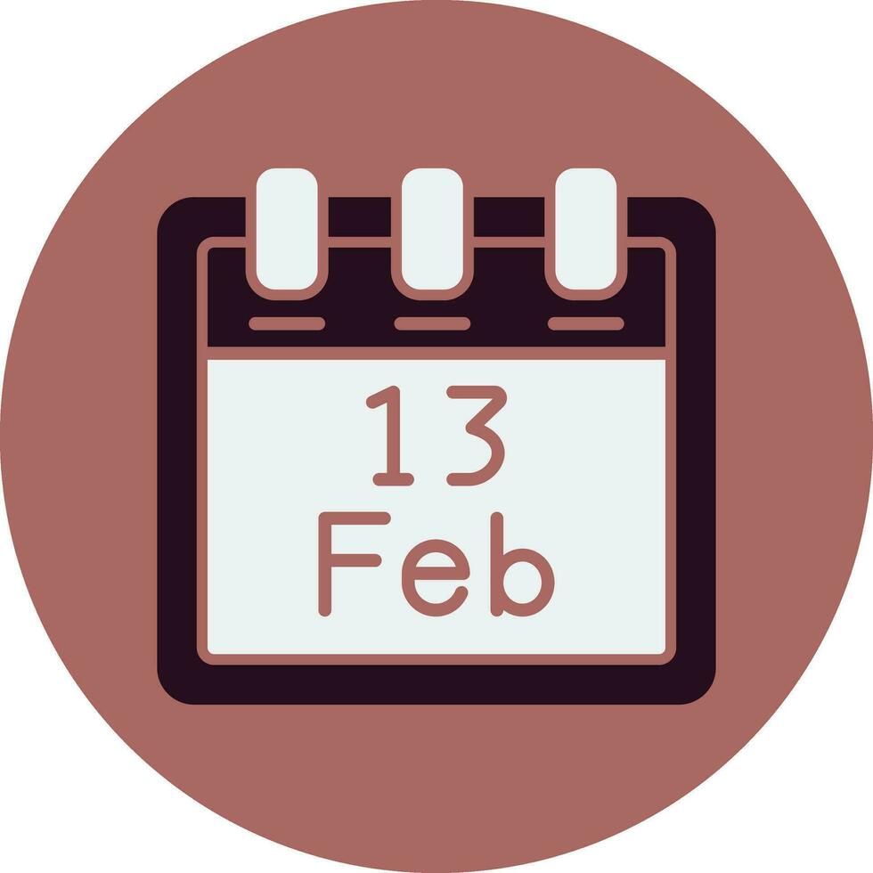 februari 13 vector icoon