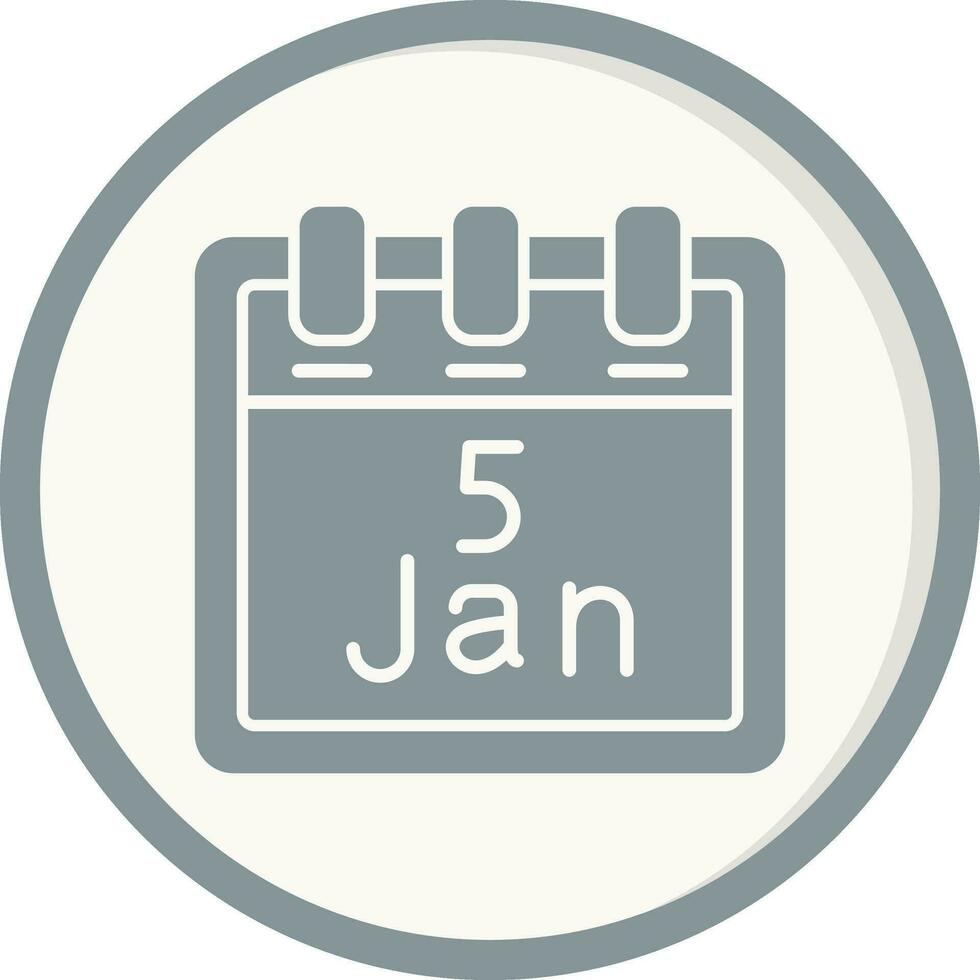 januari 5 vector icoon