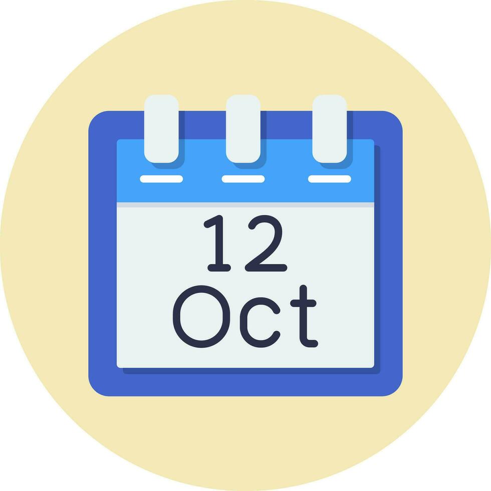 oktober 12 vector icoon