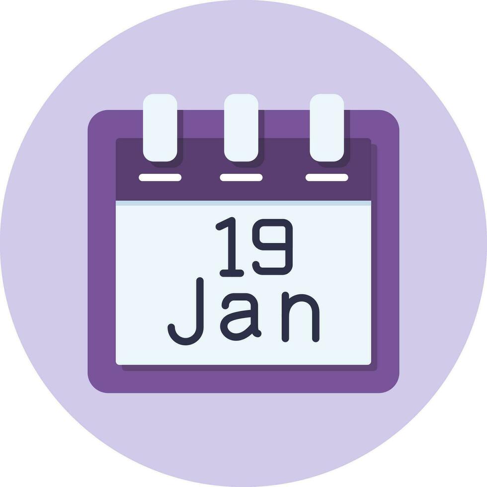 januari 19 vector icoon