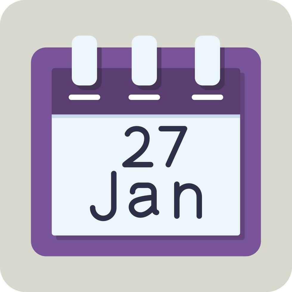 januari 27 vector icoon