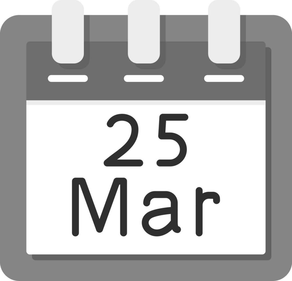 maart 25 vector icoon