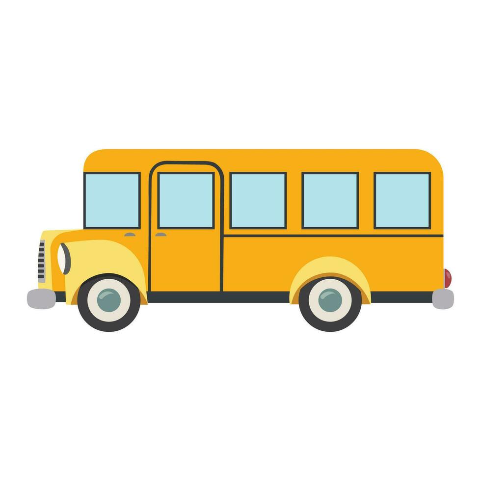 geel school- bus auto school- vervoer onderwijs vector