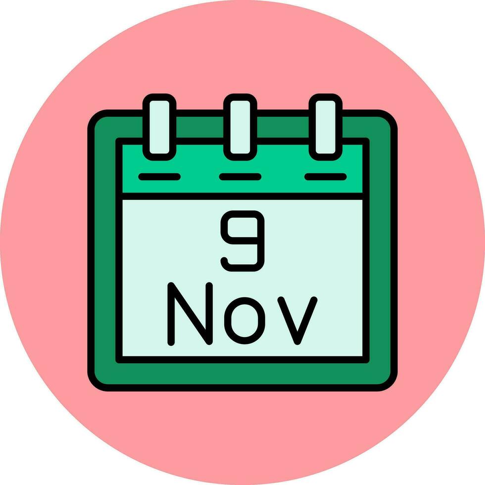 november 9 vector icoon