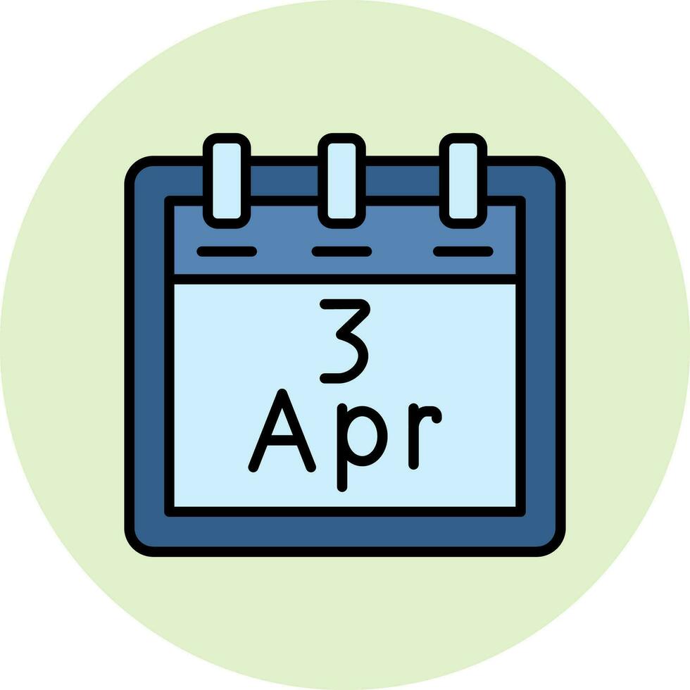 april 3 vector icoon