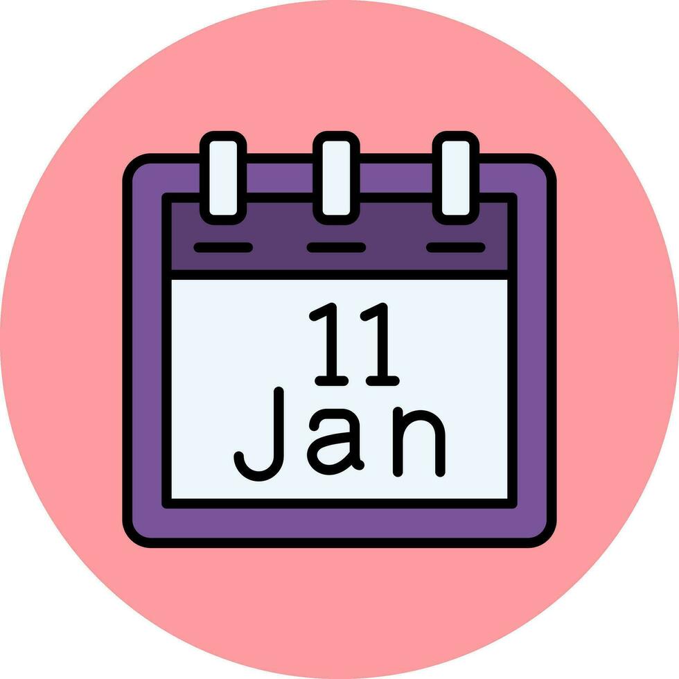 januari 11 vector icoon