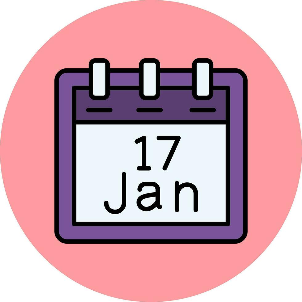 januari 17 vector icoon