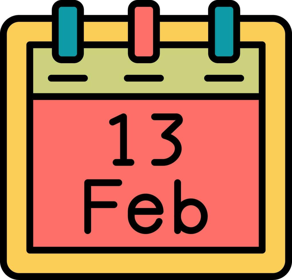 februari 13 vector icoon