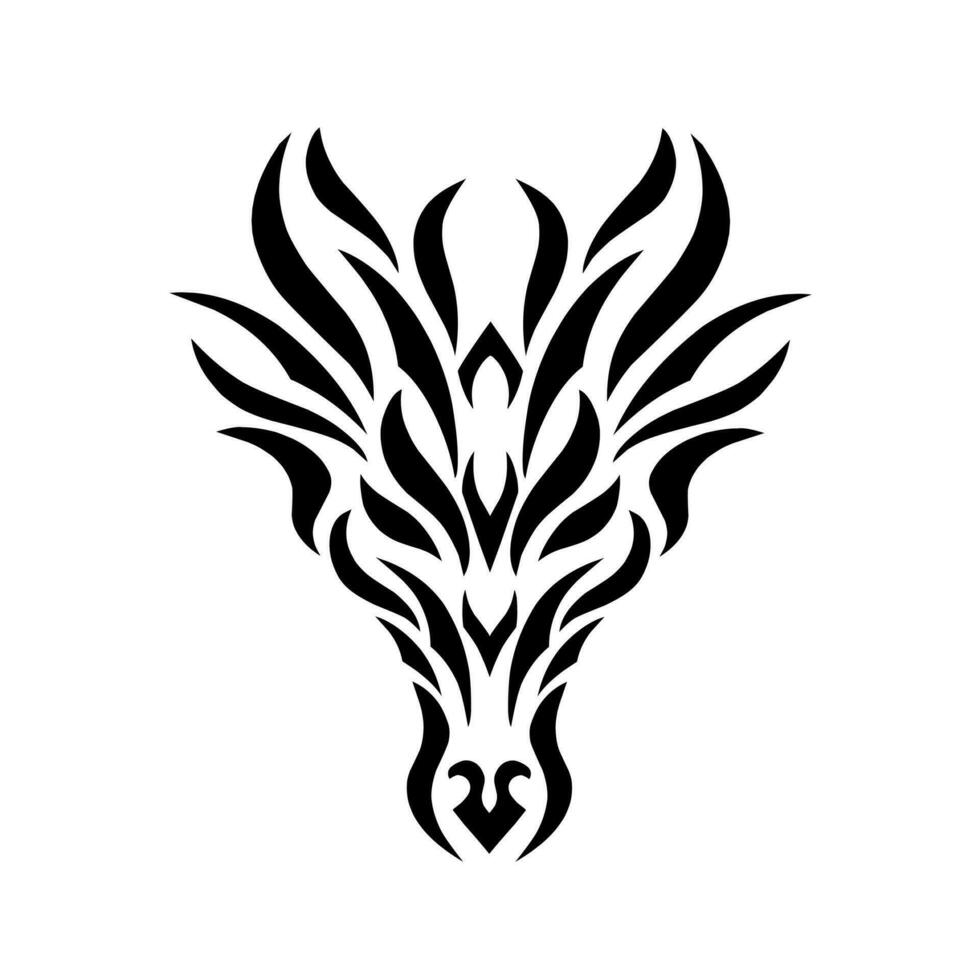 grafisch vector illustratie van tribal kunst tatoeëren draak hoofd symbool