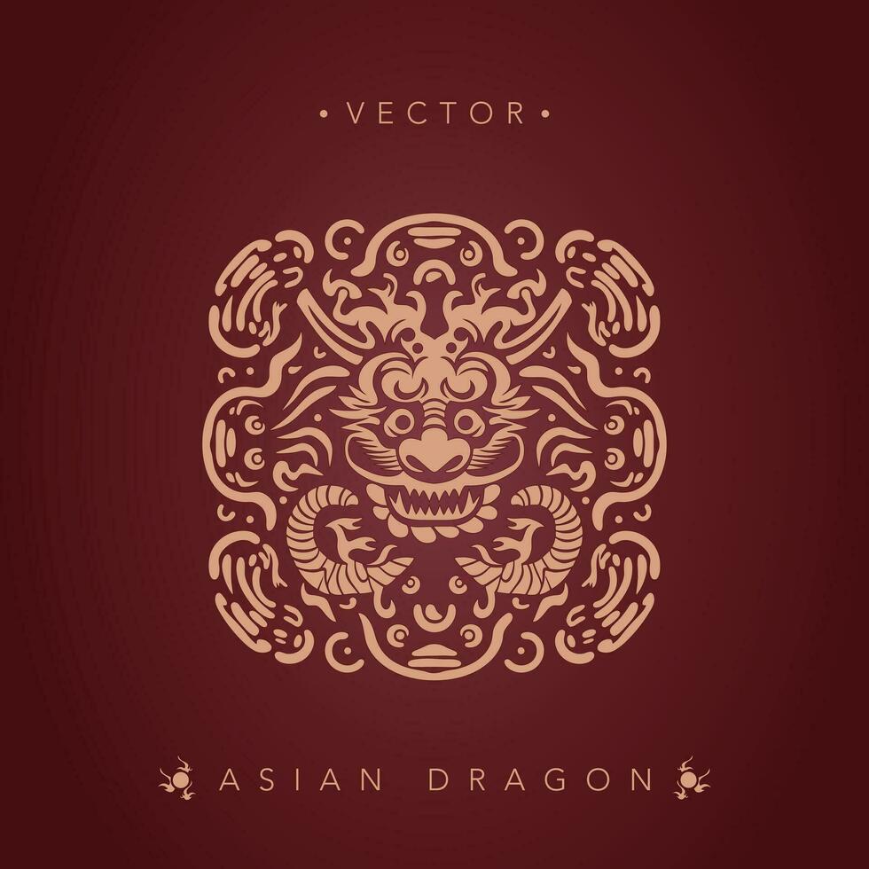 Aziatisch draak Chinese draak totem patroon vector