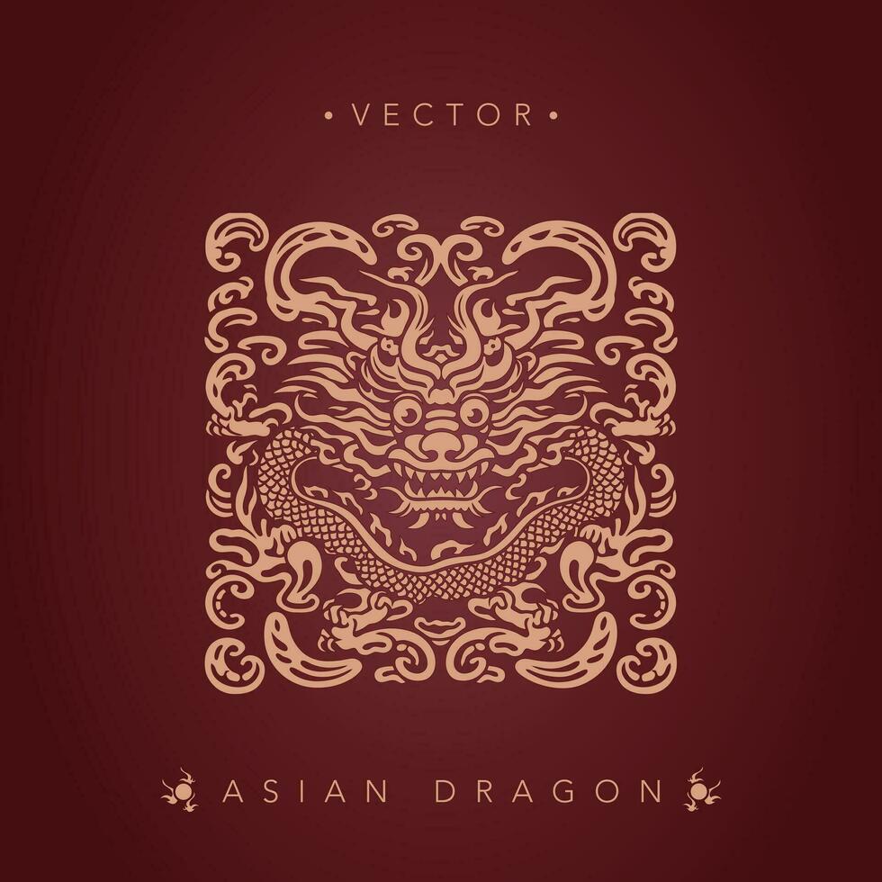 Aziatisch draak Chinese draak totem patroon vector