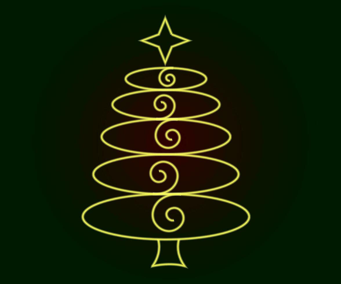 neon Kerstmis boom met ster, gloeiend icoon. neon nieuw jaar boom silhouet, schets Kerstmis boom in levendig kleuren. feestelijk Spar met neon licht. icoon set, teken, symbool voor ui. vector illustratie