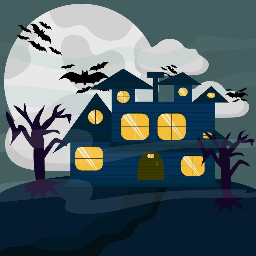 achtervolgd huis halloween vector