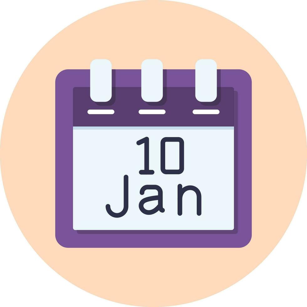 januari 10 vector icoon