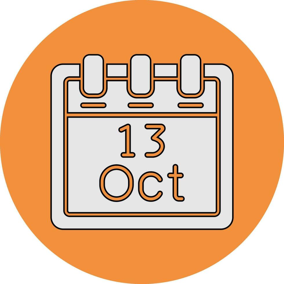 oktober 13 vector icoon