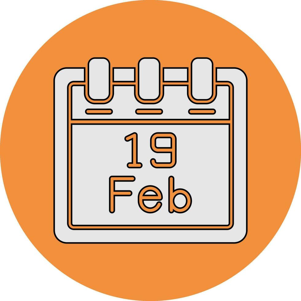 februari 19 vector icoon