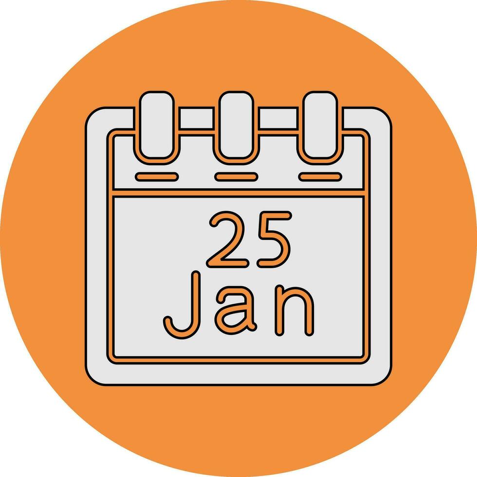 januari 25 vector icoon