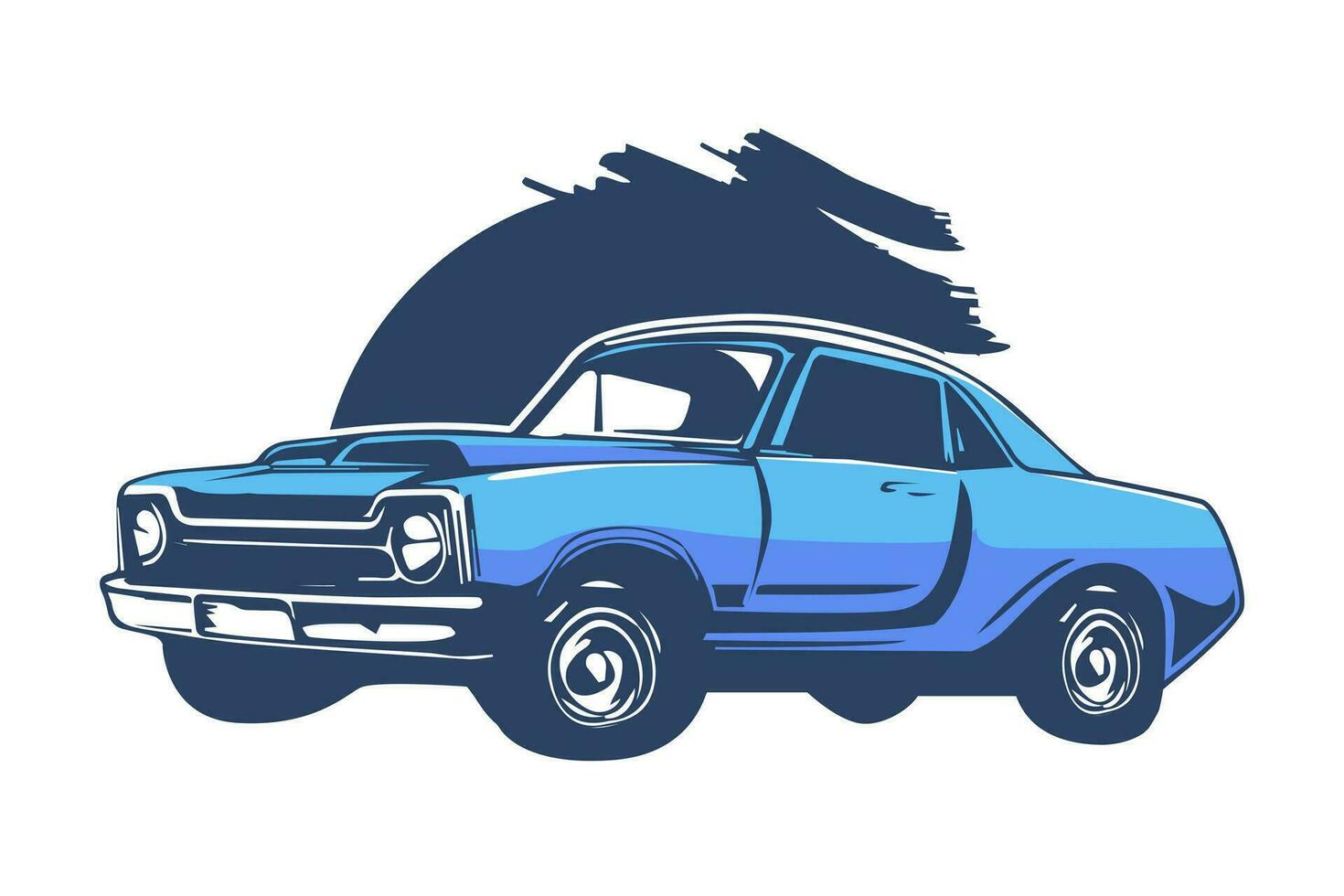 klassiek wijnoogst retro auto ontwerp vector zwart en wit illustratie