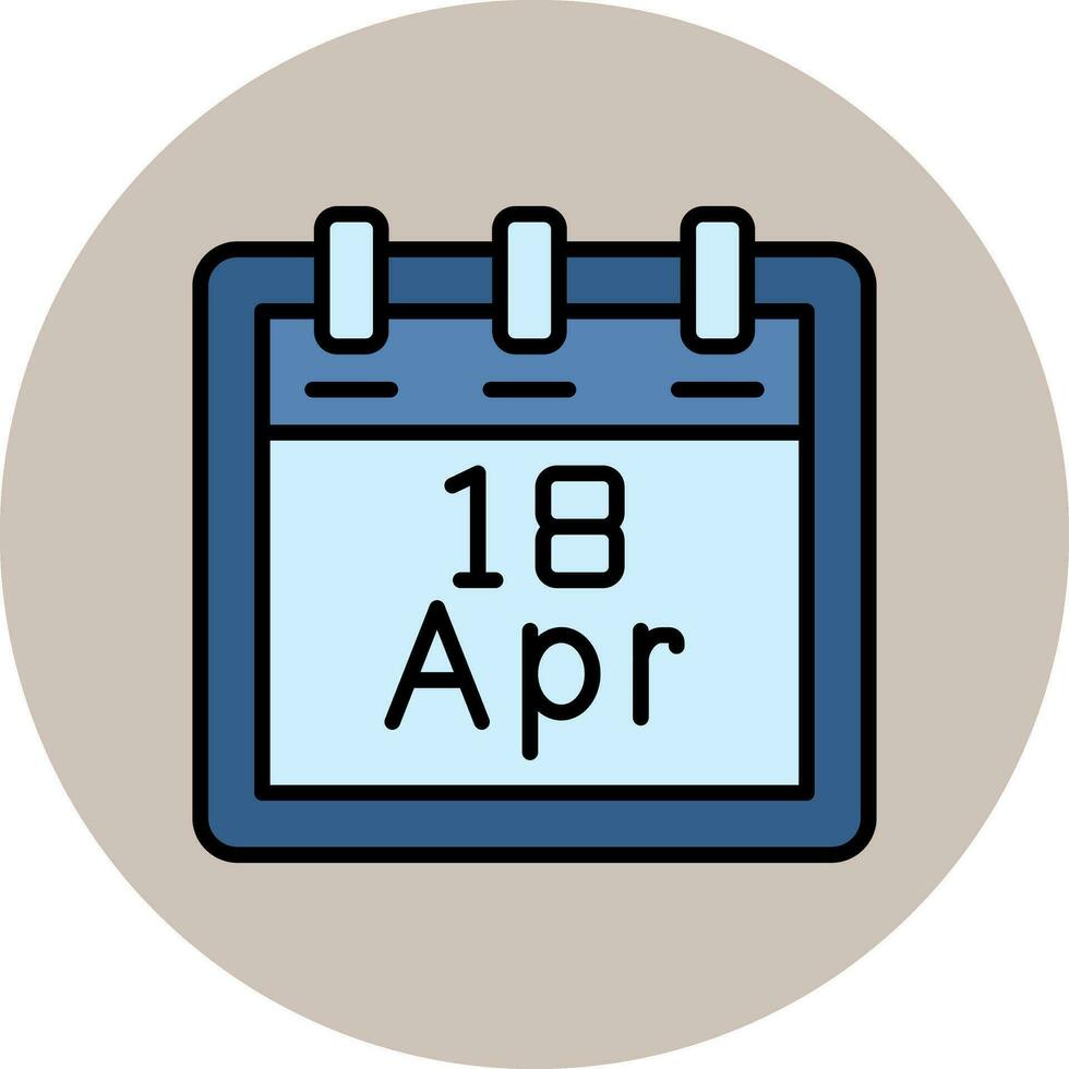 april 18 vector icoon