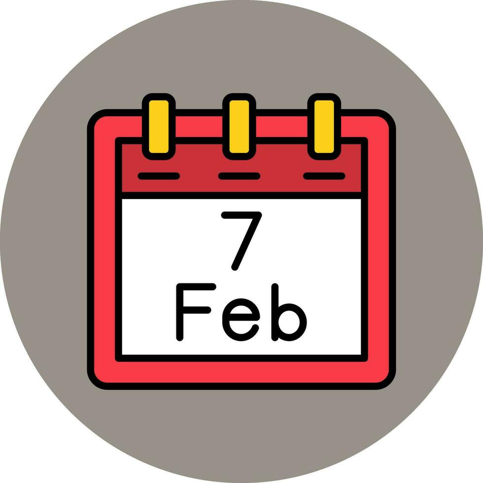 februari 7 vector icoon