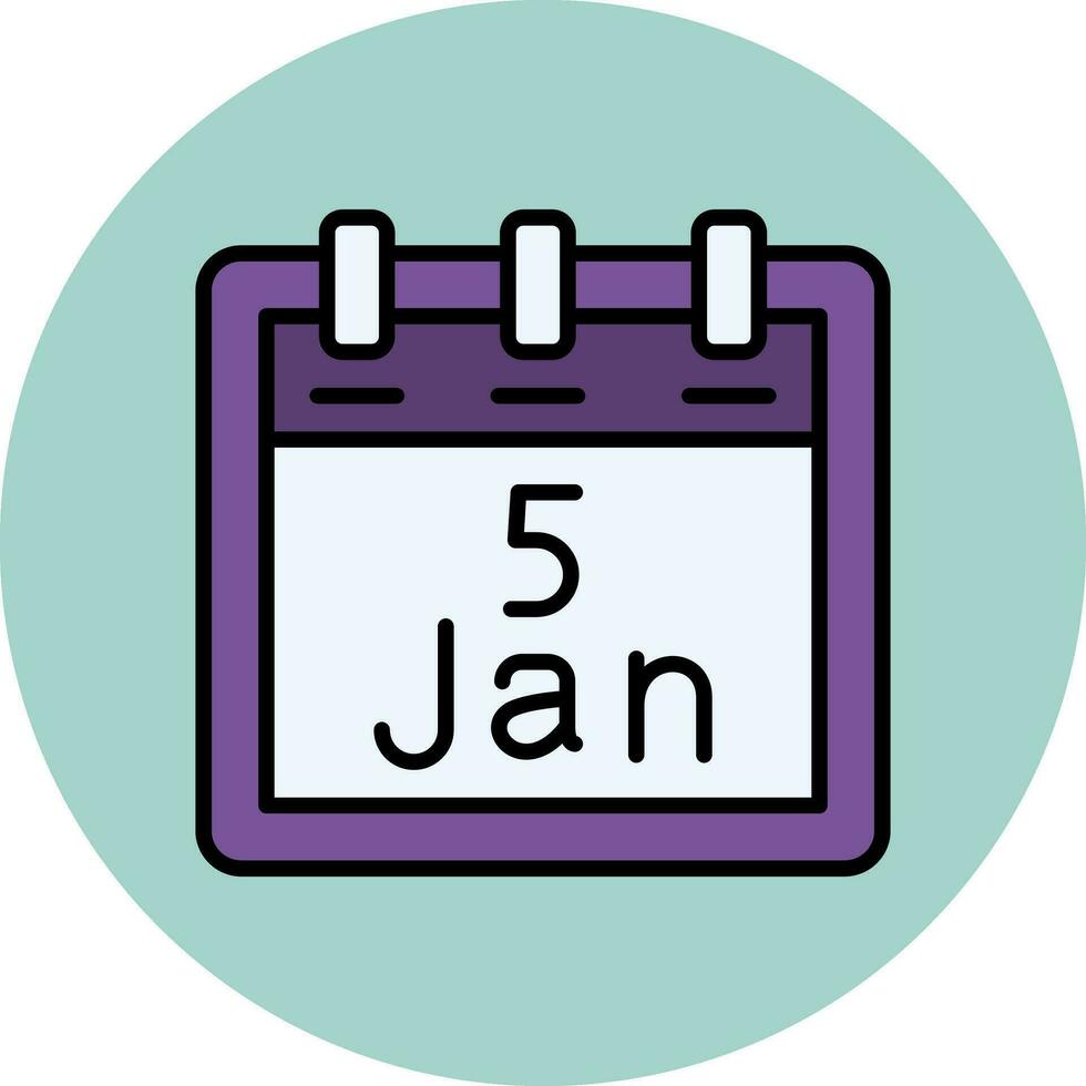 januari 5 vector icoon