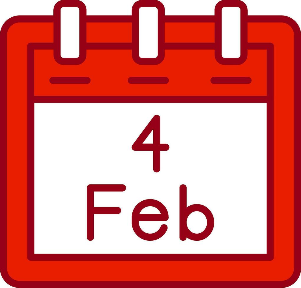 februari 4 vector icoon