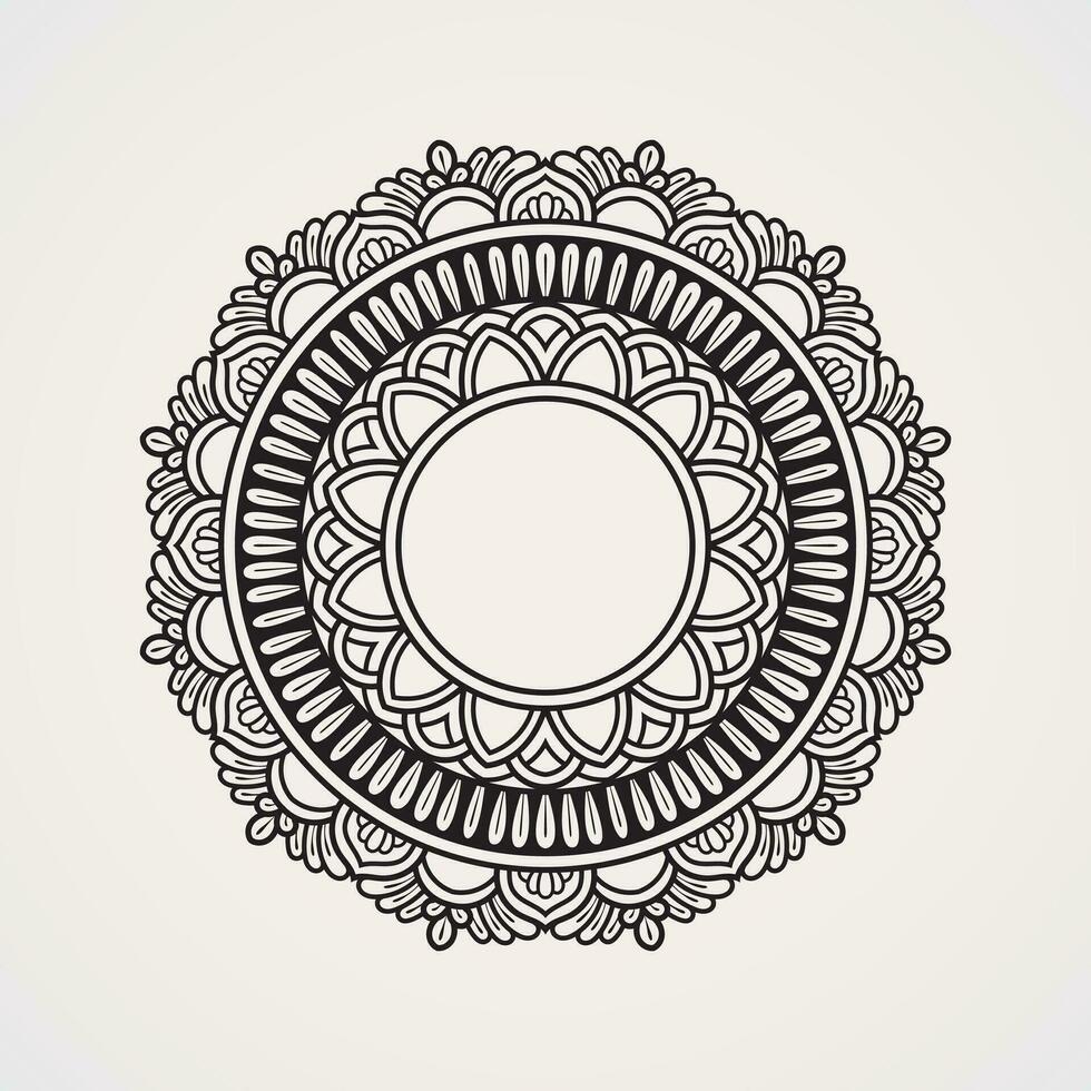 traditioneel mandala vector patroon. geschikt voor henna, tatoeages, foto's, kleur boeken. Islam, hindoe, boeddha, Indië, Pakistan, Chinese, Arabisch