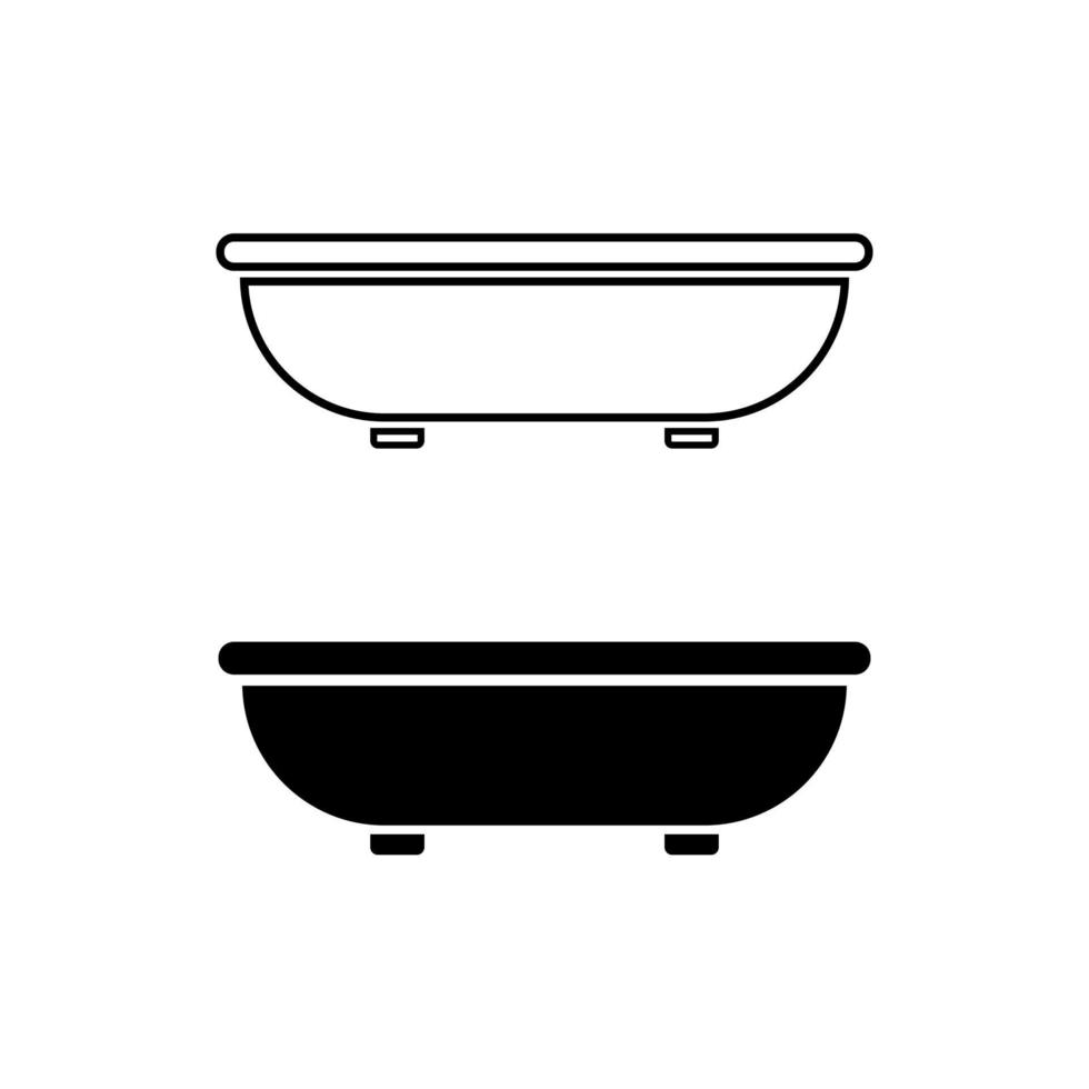 badkuip pictogram vector, gevuld plat bord vector