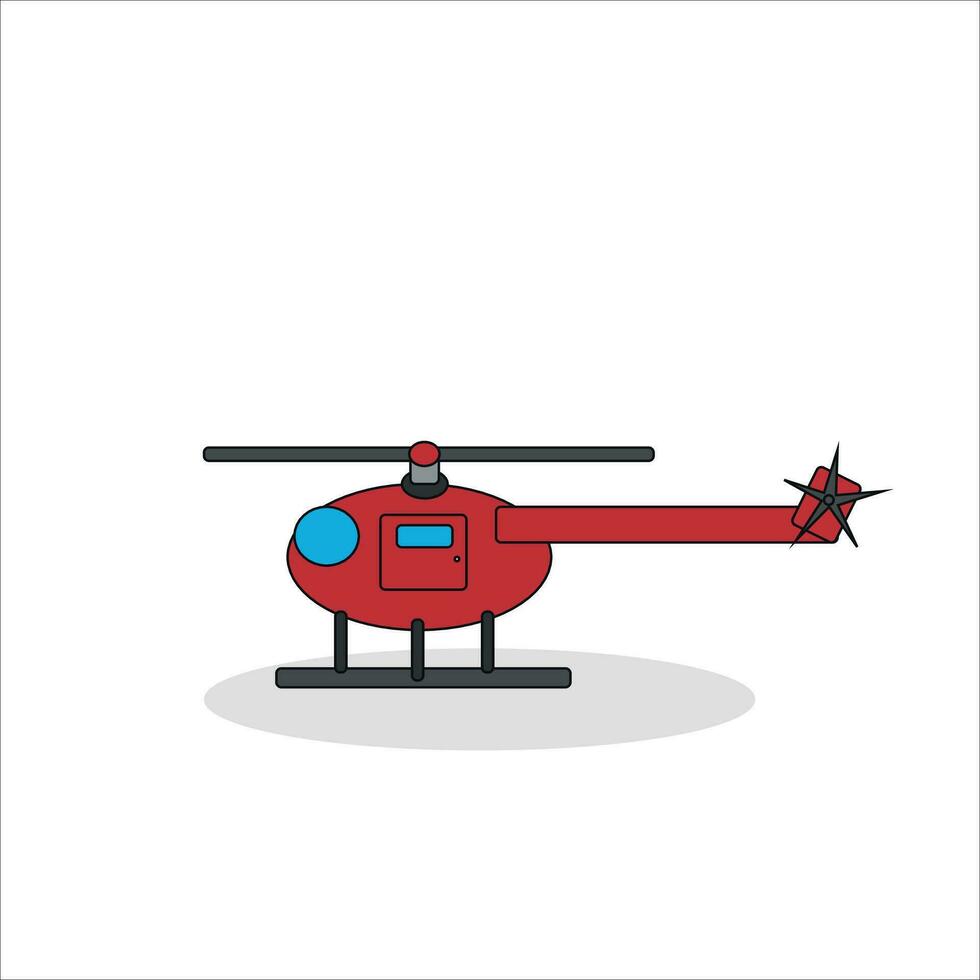 rood helikopter icoon Aan wit achtergrond vector