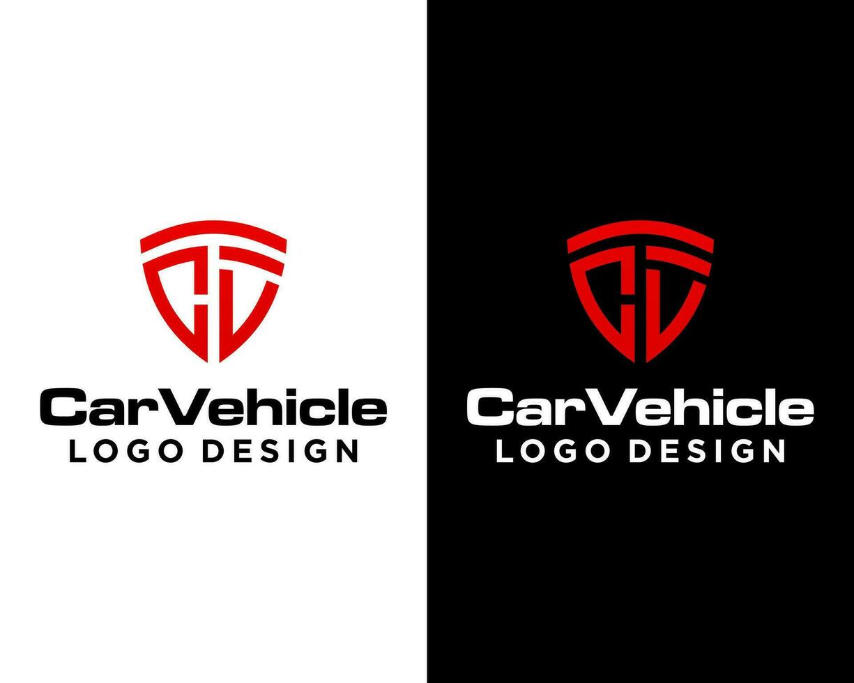 brief CV monogram auto embleem logo ontwerp. vector