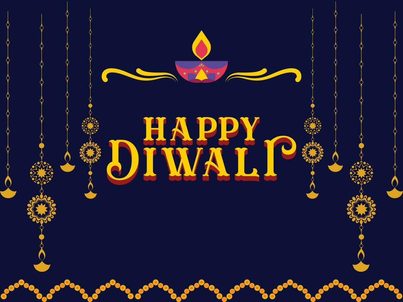 gelukkige diwali-kaart vector