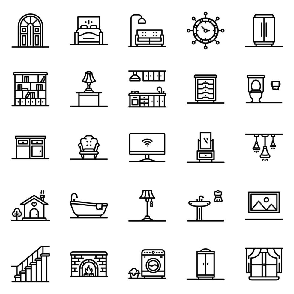 zoete home icon set - vectorillustratie. vector