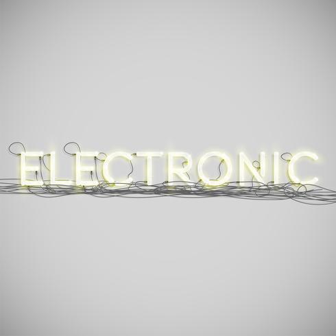 Neon elektrisch woordtype, vectorillustratie vector