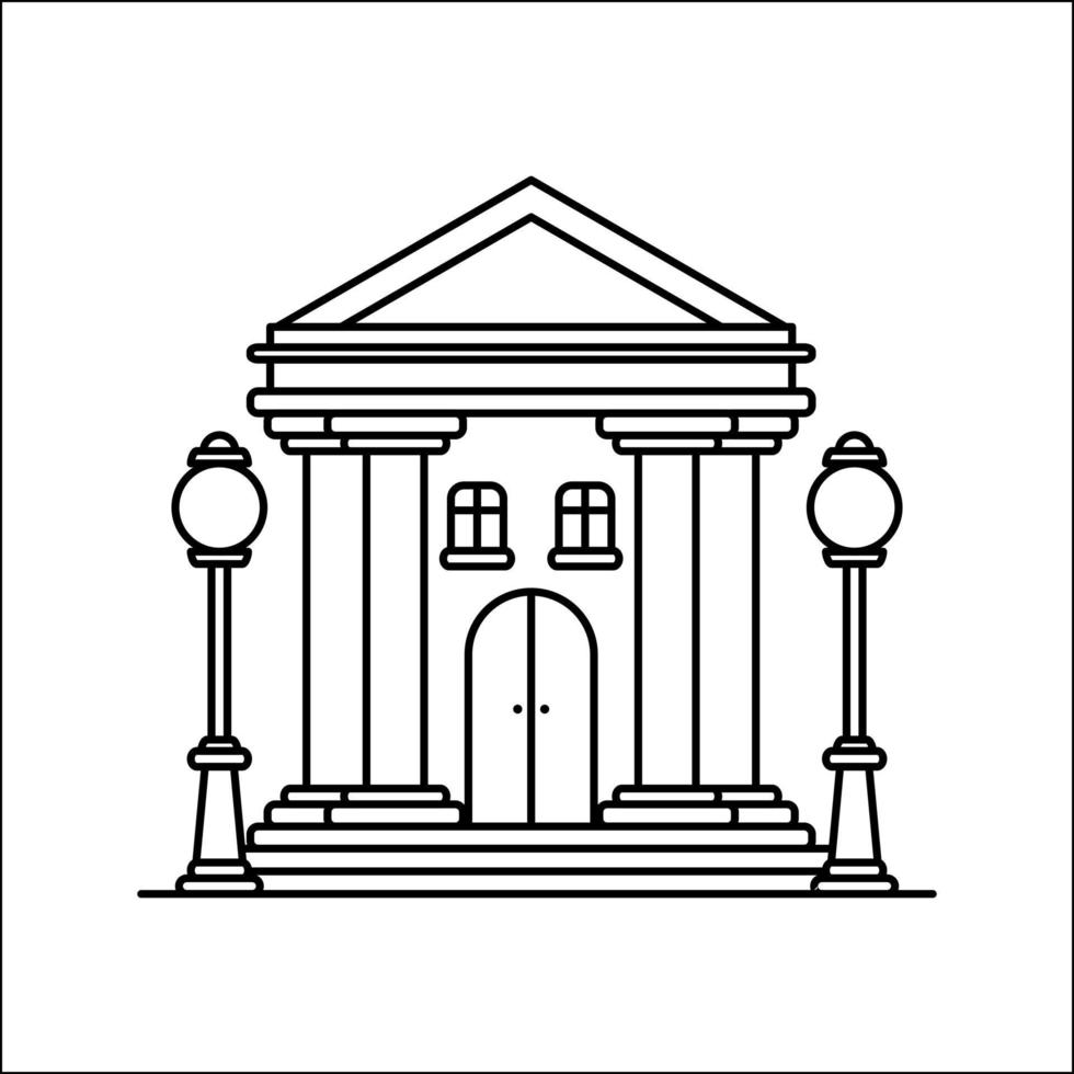 stadsgebouw schetsontwerp voor tekenboekstijl zeventien vector