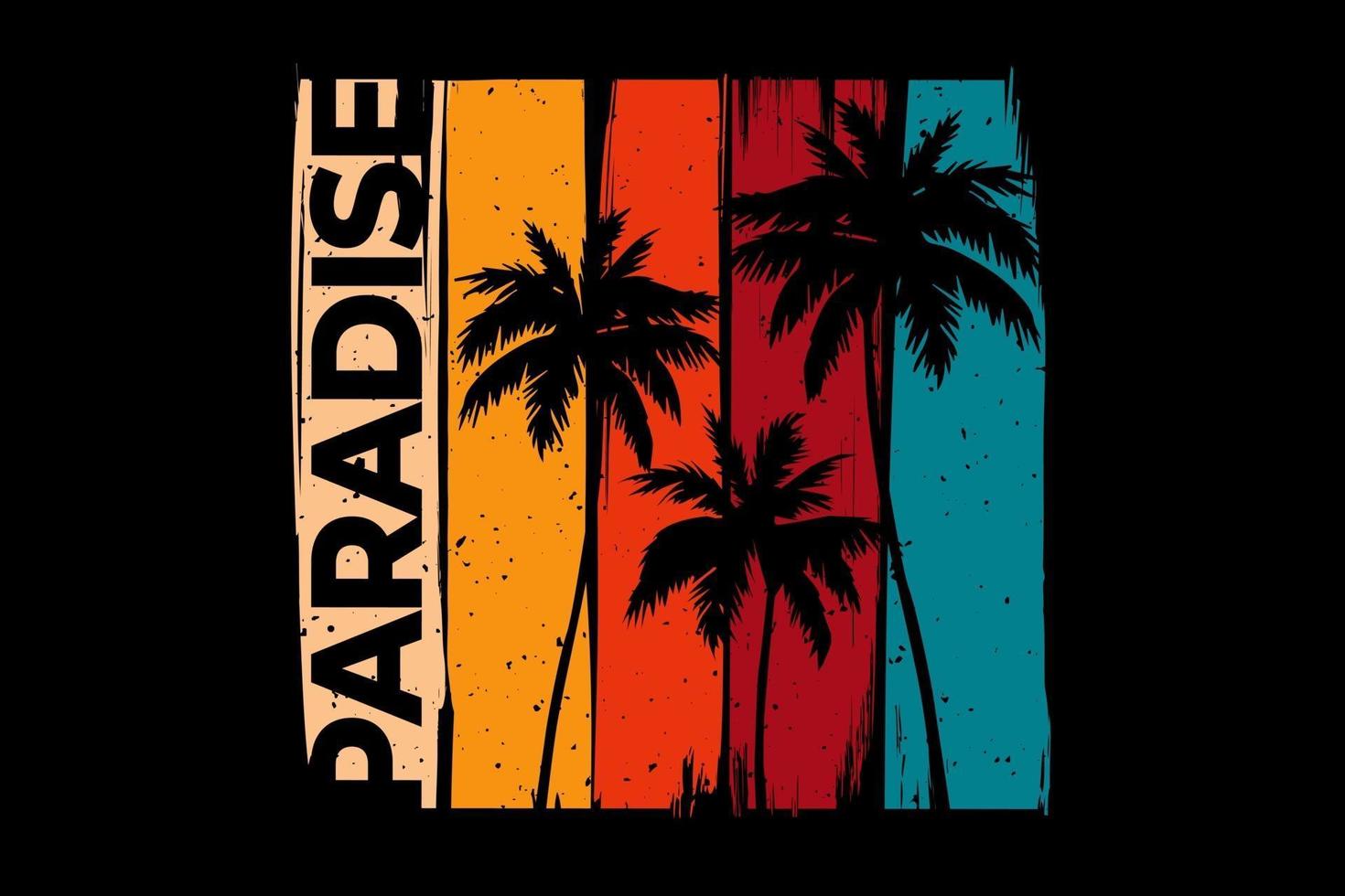 t-shirt ontwerp van paradijs strand palm stijl retro vintage illustratie vector