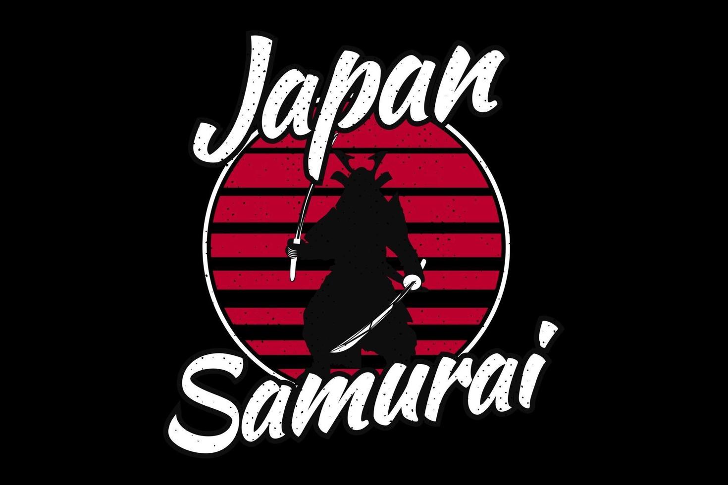 t-shirtontwerp van retro vintage illustratie van het zwaard van Japan vector