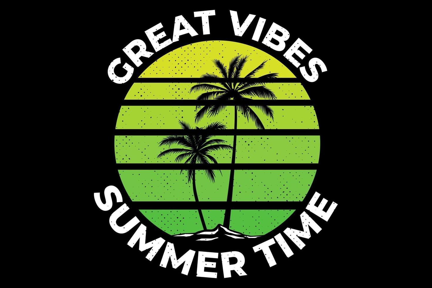 geweldige vibes zomertijd palm vector