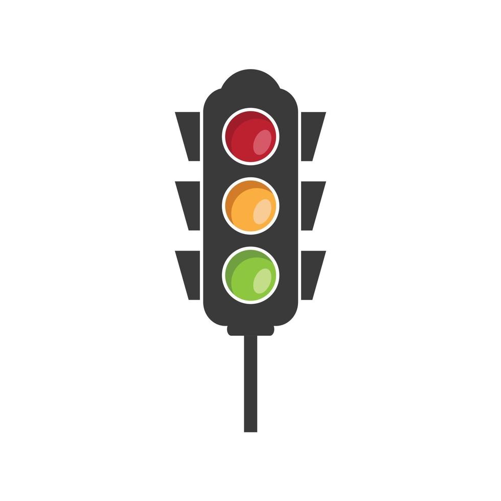 platte ontwerp icoon van verkeerslicht signaal met rood, geel en groen. vector