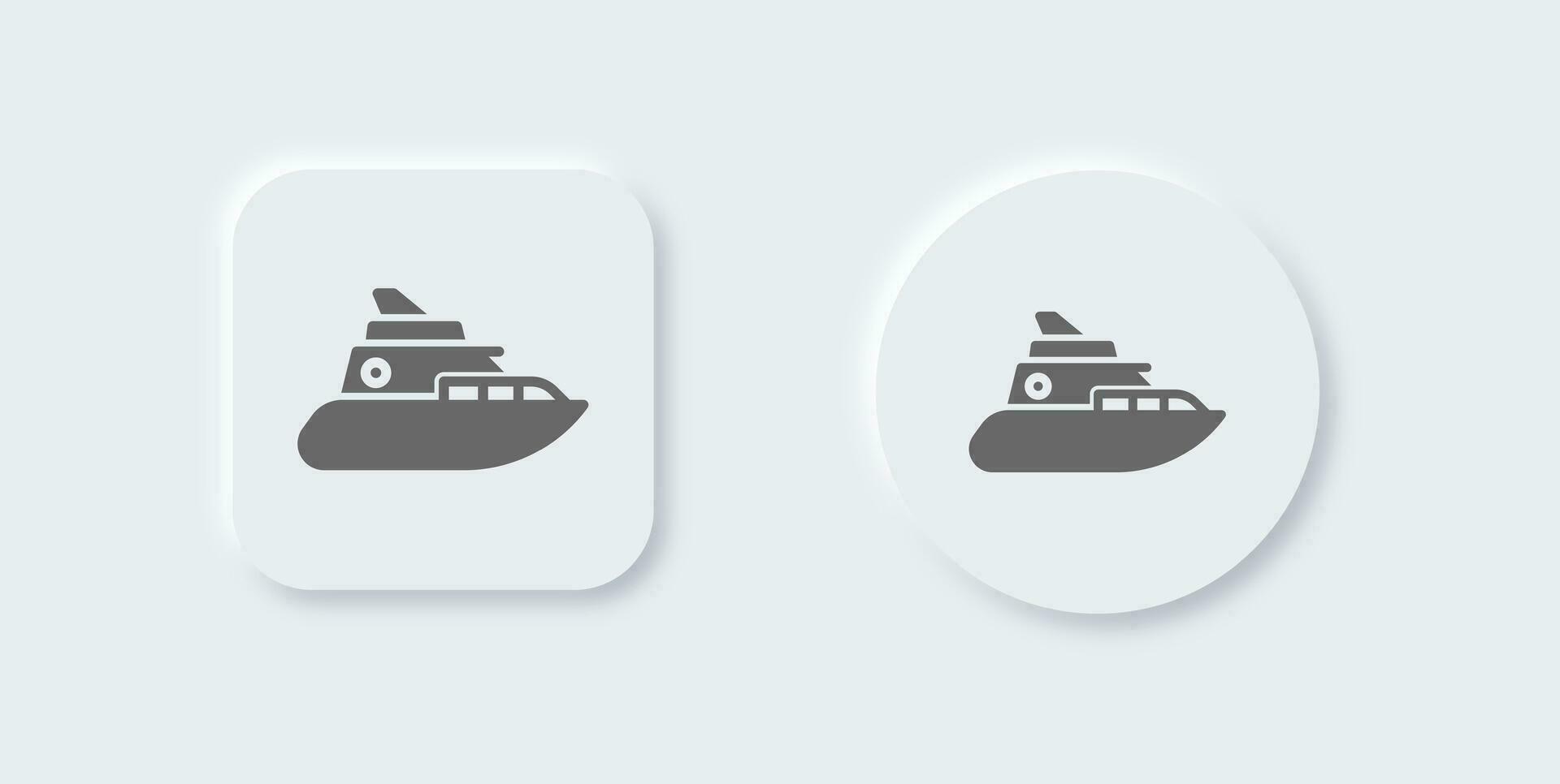 jacht solide icoon in neomorf ontwerp stijl. schip tekens vector illustratie.