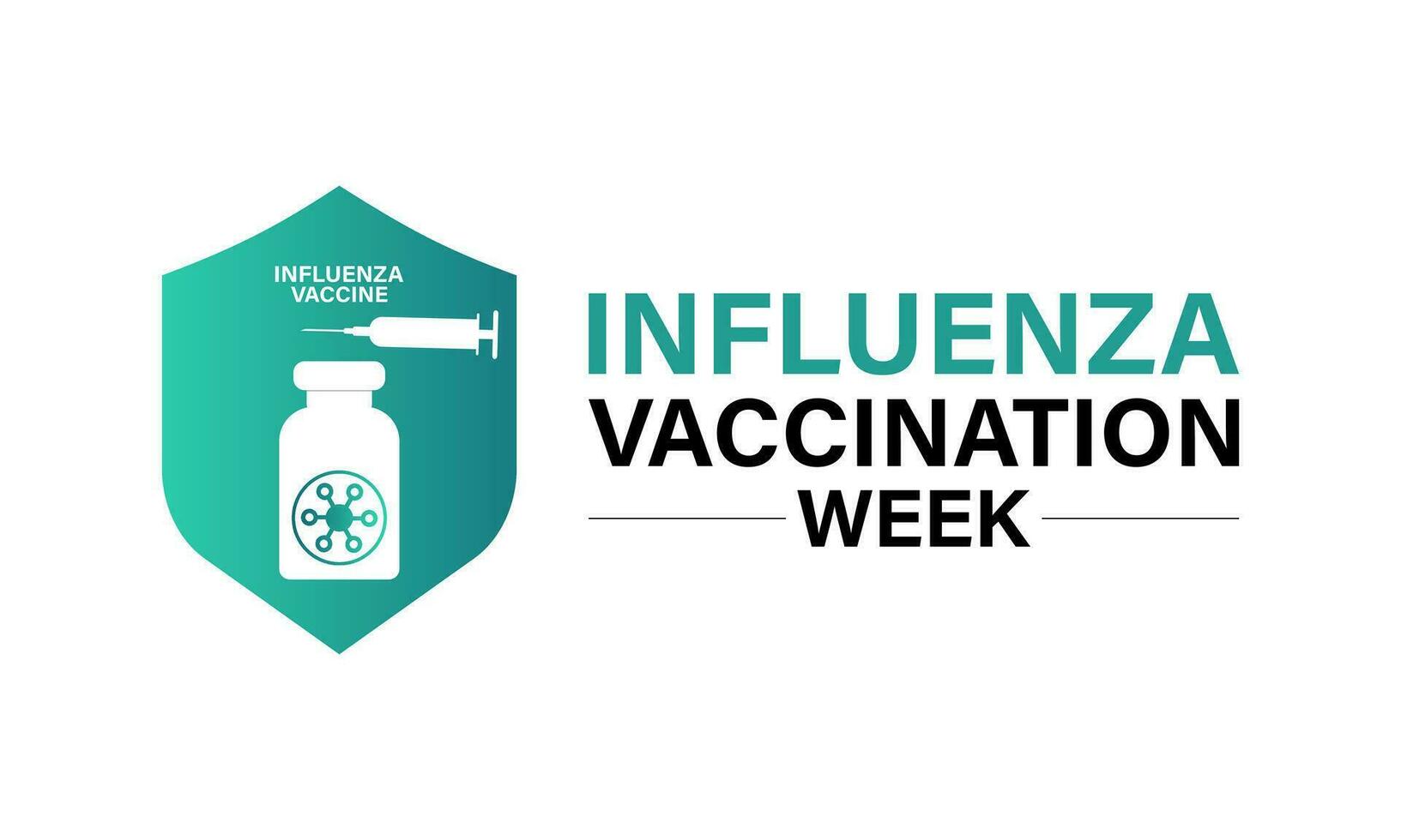 nationaal influenza vaccinatie week van december 1e naar 7e.. vlak ontwerp. folder ontwerp. achtergrond, banier, kaart, poster, sjabloon. vector illustratie