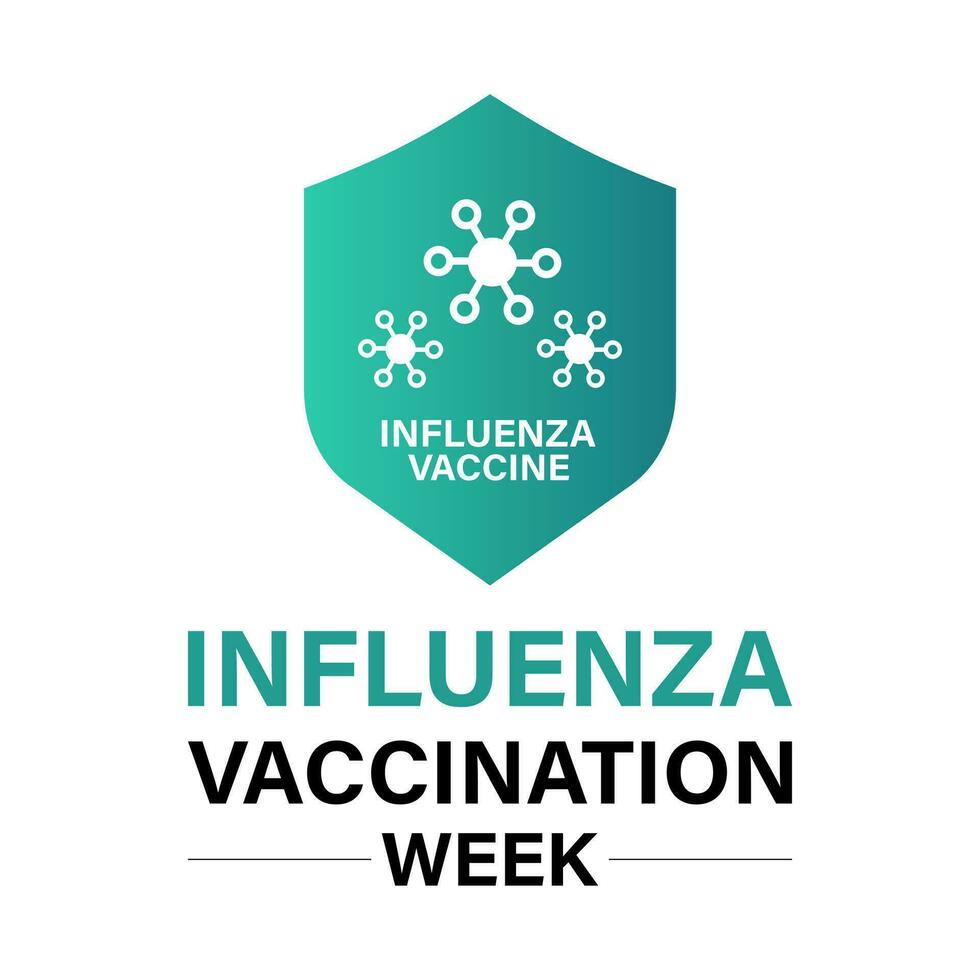 nationaal influenza vaccinatie week van december 1e naar 7e.. vlak ontwerp. folder ontwerp. achtergrond, banier, kaart, poster, sjabloon. vector illustratie