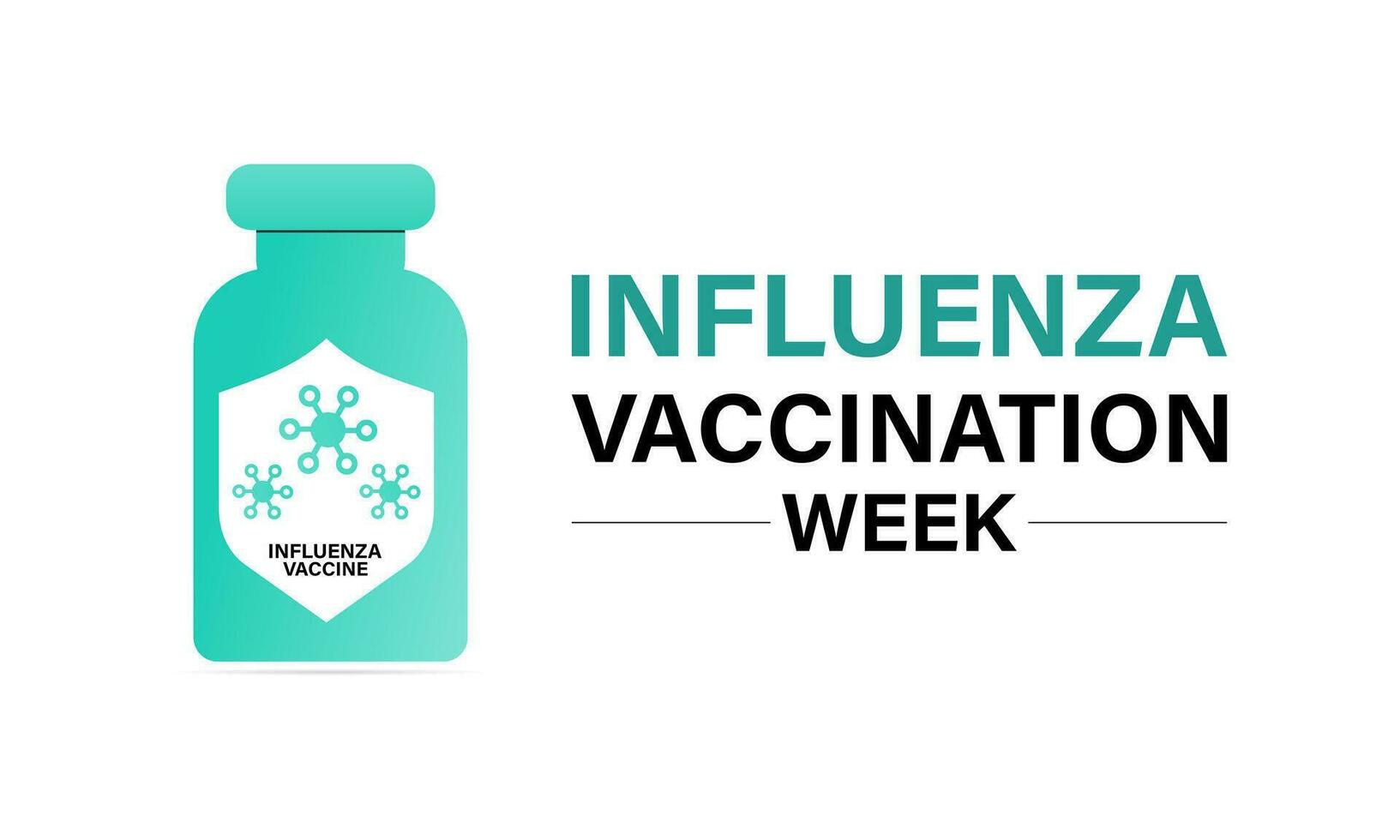 nationaal influenza vaccinatie week van december 1e naar 7e.. vlak ontwerp. folder ontwerp. achtergrond, banier, kaart, poster, sjabloon. vector illustratie