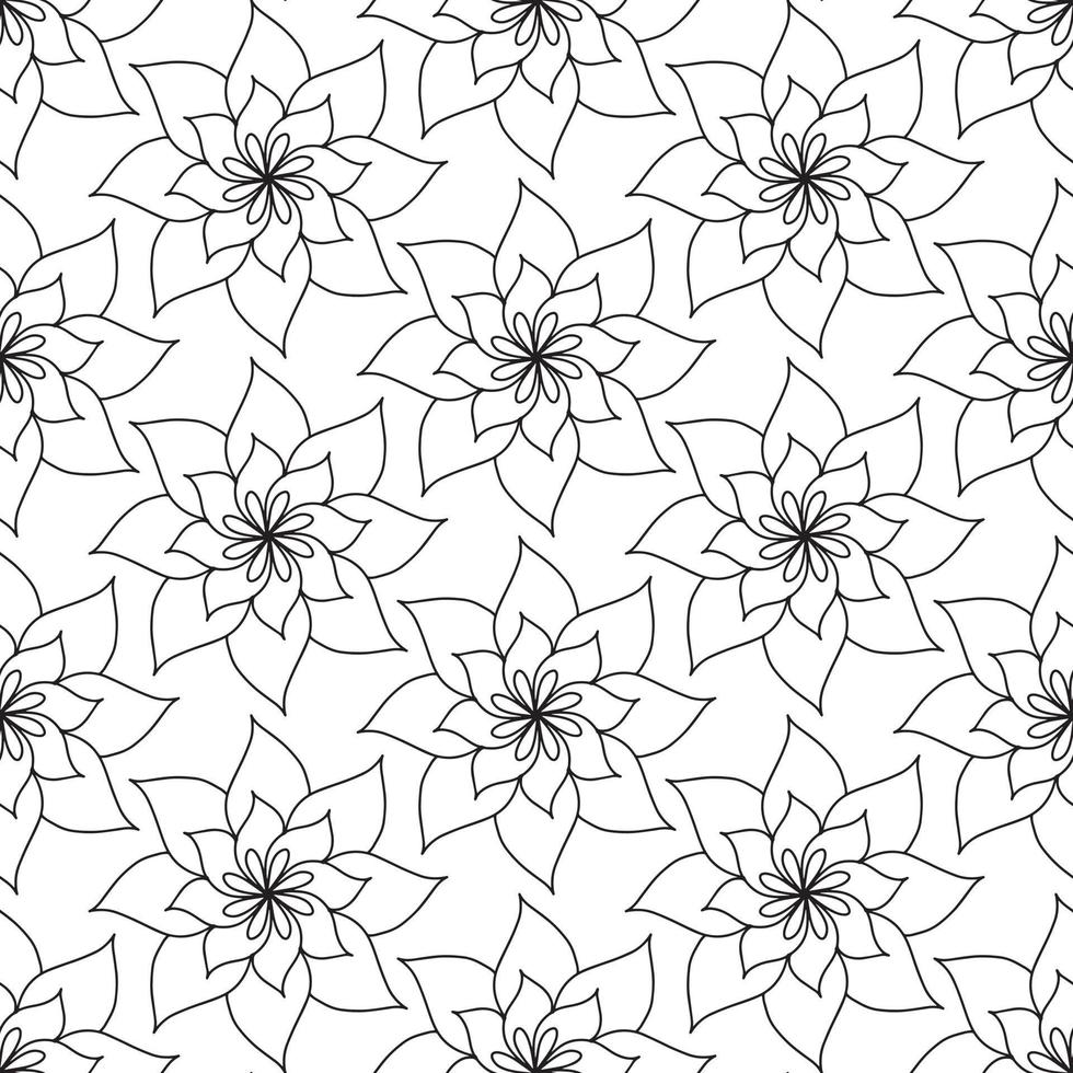 abstract minimalistisch naadloos patroon met handgetekende mandala-bloem vector