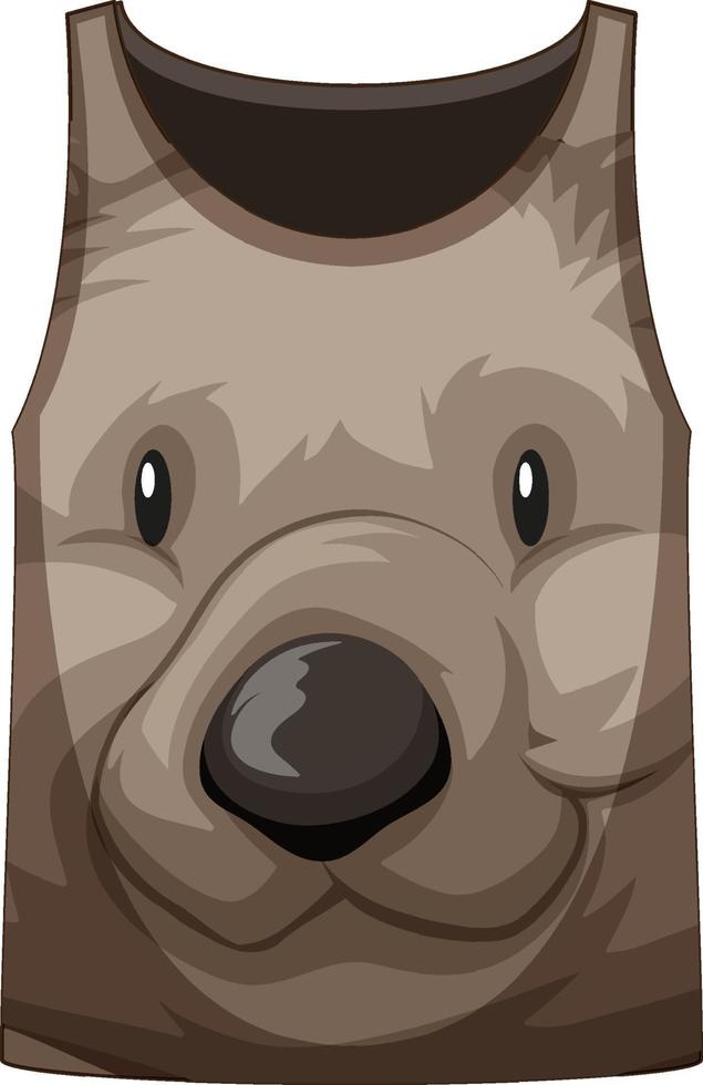 tanktop met gezicht van schattig berenpatroon vector