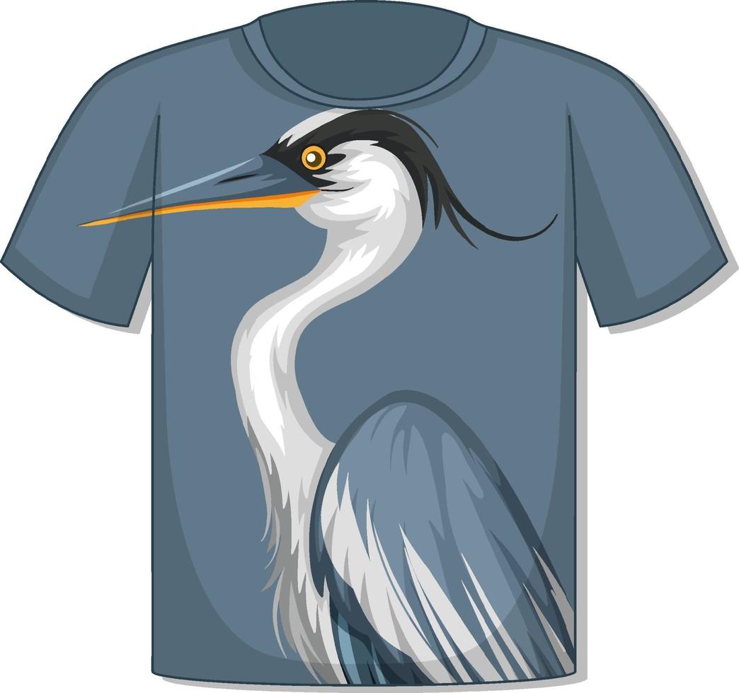 t-shirt met reigervogelpatroon vector