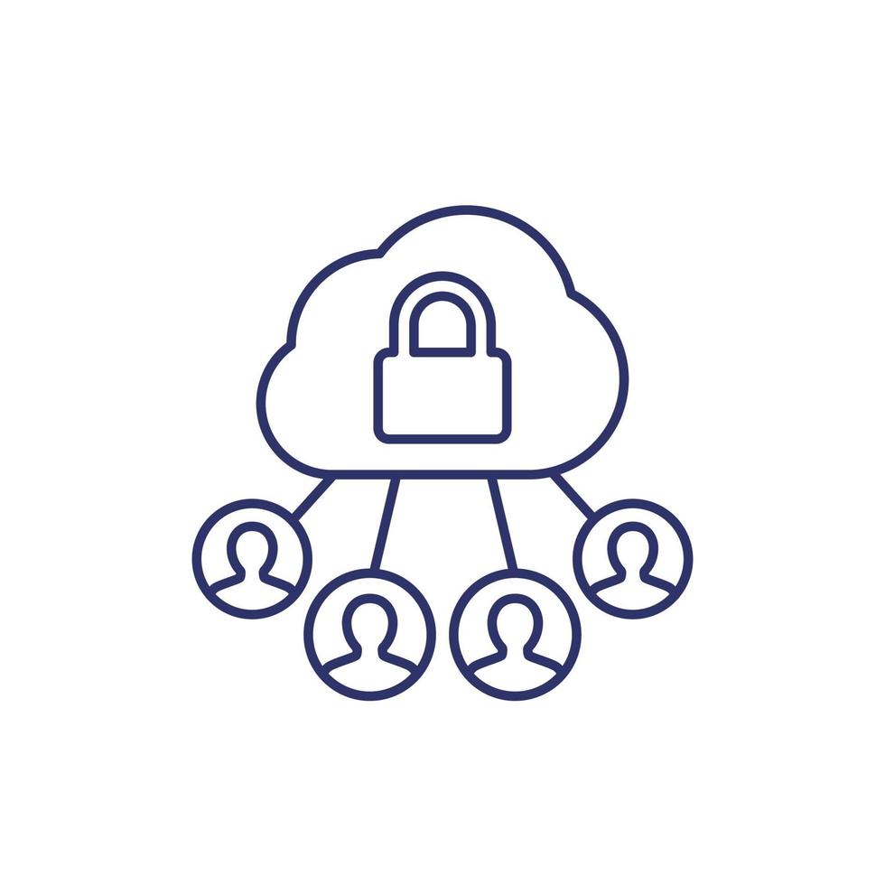 persoonlijke gegevens in de cloud, privacyregelpictogram vector